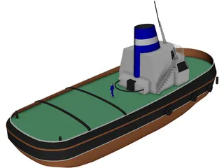 Harbour Tug 3D Model preview