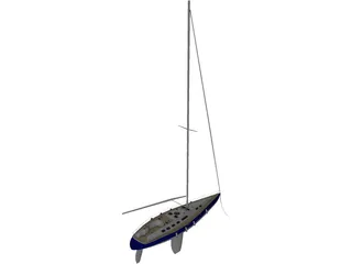 Sail Yacht 3D Model preview
