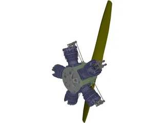 Karab Aircraft Engine 3D Model preview