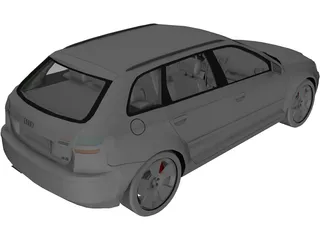 Audi A3 Sportback 3.2 quattro 3D Model preview