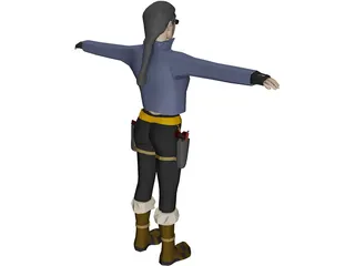 Woman [+Gun] 3D Model preview