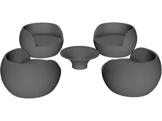 Knoll Living 3D Model preview