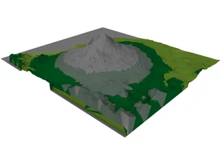 Volcano Etna Italy 3D Model preview