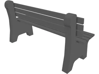 Bench Park and Slats 3D Model preview