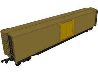 Cattle Train Section 3D Model preview