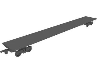 Flat Train Section 3D Model preview