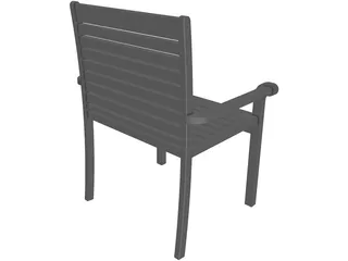 Chair Garden Teak 3D Model preview