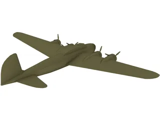 Boeing B-17D Flying Fortress 3D Model preview