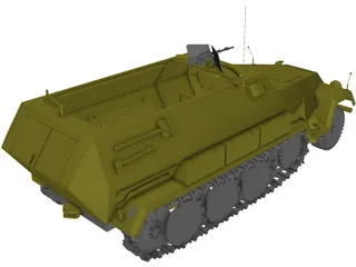Sd-Kfz 251/1 Hanomag 3D Model preview