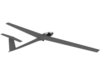 Sailplane Glider 3D Model preview