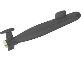 Russian Submarine 3D Model preview