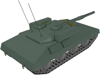 Tank Missile Armed 3D Model preview