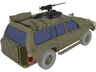 Toyota LC100 Security Escort Vehicle 3D Model preview