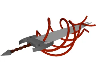 Flaming Sword 3D Model preview