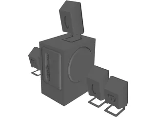 Creative Inspire T5400 Speakers 3D Model preview