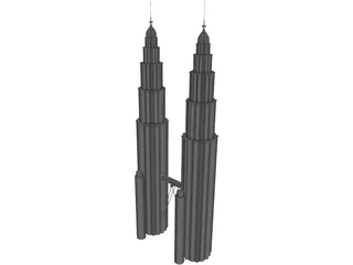 Towers Petronas 3D Model preview
