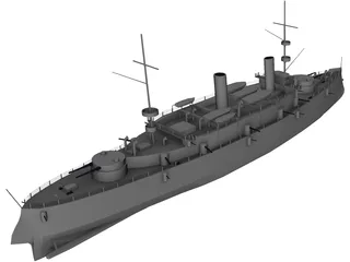 Olympia Armored Cruiser 3D Model preview