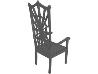 Chair Arm Highback Victorian 3D Model preview