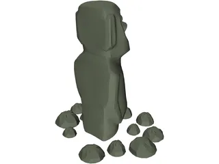 Easter Island Statue 3D Model preview