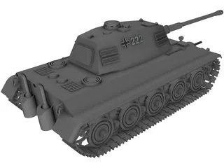 Panther PzKw V 3D Model preview