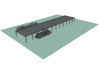 Boat Repair Pier 3D Model preview