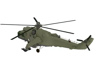 Mil Mi-24 Hind B 3D Model preview