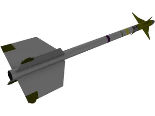 AIM-9M Sidewinder Missile 3D Model preview