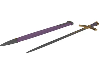 Sword Ornate Kings 3D Model preview