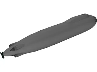 Supercavitating Submarine Concept 3D Model preview