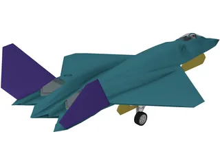YF-23 Military Fighter Jet 3D Model preview