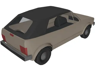 Volkswagen Golf Convertible 3D Model preview
