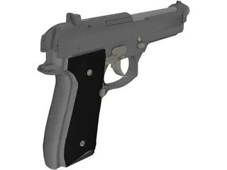 Beretta Articulated 3D Model preview