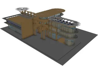 Modern Glass Building 3D Model preview