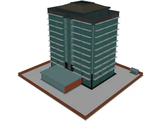 Tech Office Building 3D Model preview