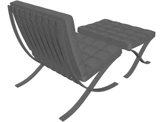 Chair Designer Footrest 3D Model preview
