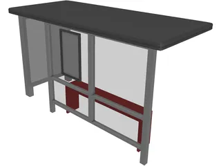 Bus Shelter 3D Model preview