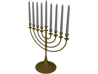 Menorah 3D Model preview