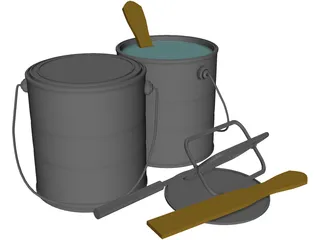 Paint Cans 3D Model preview