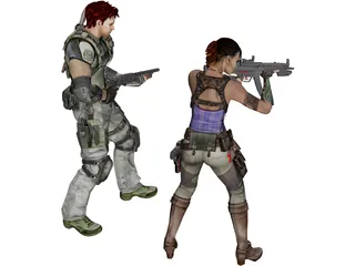 Special Team Resident Evil Character 3D Model preview