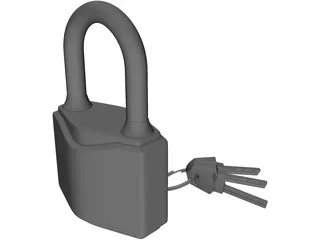 Lock Pad with Keys 3D Model preview