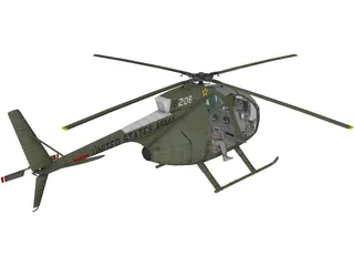 Hughes OH-6A Cayuse 3D Model preview