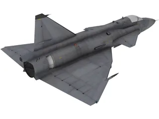 Saab-37 Viggen 3D Model preview