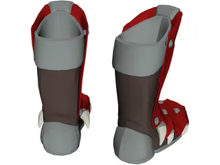 Red Dragon Boots 3D Model preview