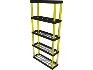 Plastic Shelf Unit 3D Model preview