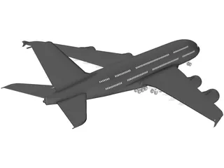 Airbus A380 3D Model preview