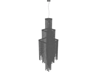 White Chandelier 3D Model preview