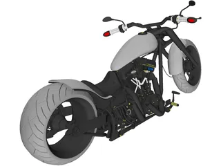 Custom Chopper Motorcycle 3D Model preview