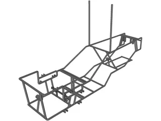 Recumbent Bike Frame 3D Model preview