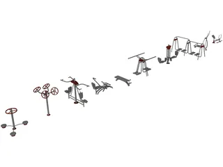Sport Fitness Set 3D Model preview