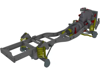 Mercedes-Benz Unimog Chassis 3D Model preview